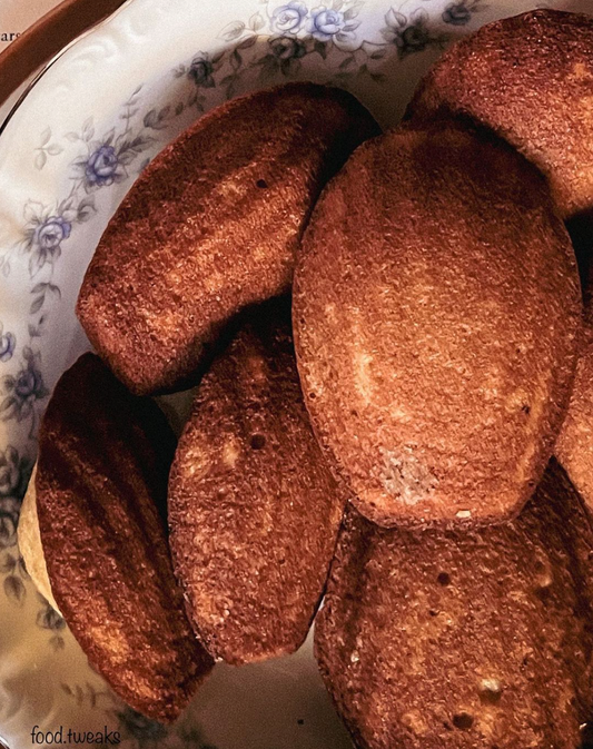 Brown butter Kahlua Cardamom Madelines