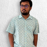 Light Blue Floral Men's Shirt