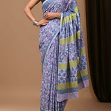 Handblock Mul Cotton Sarees