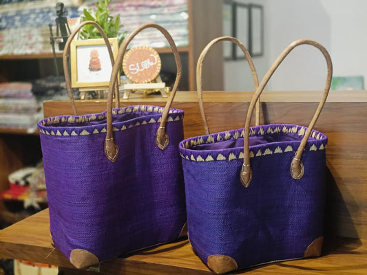 Handmade raffia tote bags