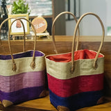 Handmade raffia tote bags