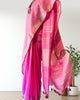Pink Linen Saree
