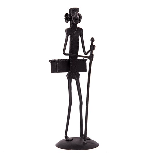 Visiting Card Holder with Human Figure Wrought Iron