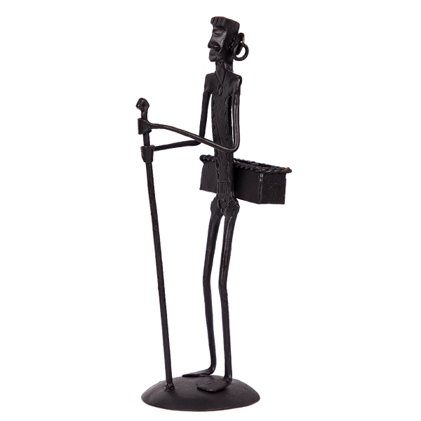 Visiting Card Holder with Human Figure Wrought Iron