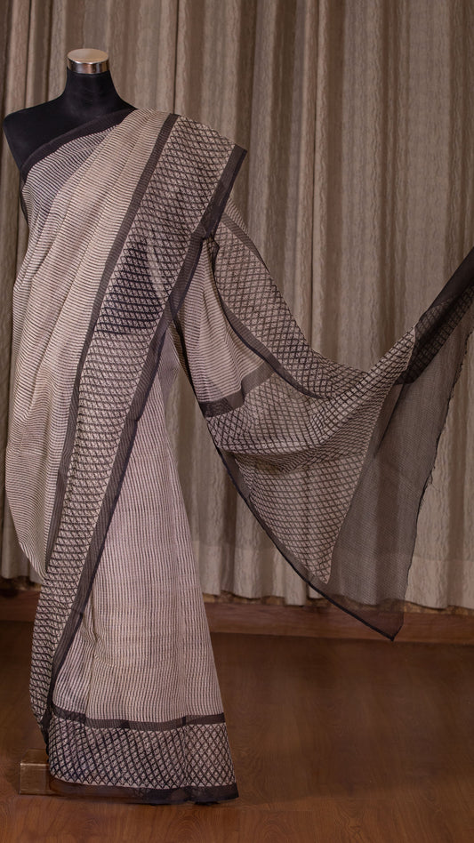 Kota Doria Cotton Saree With Blouse Piece